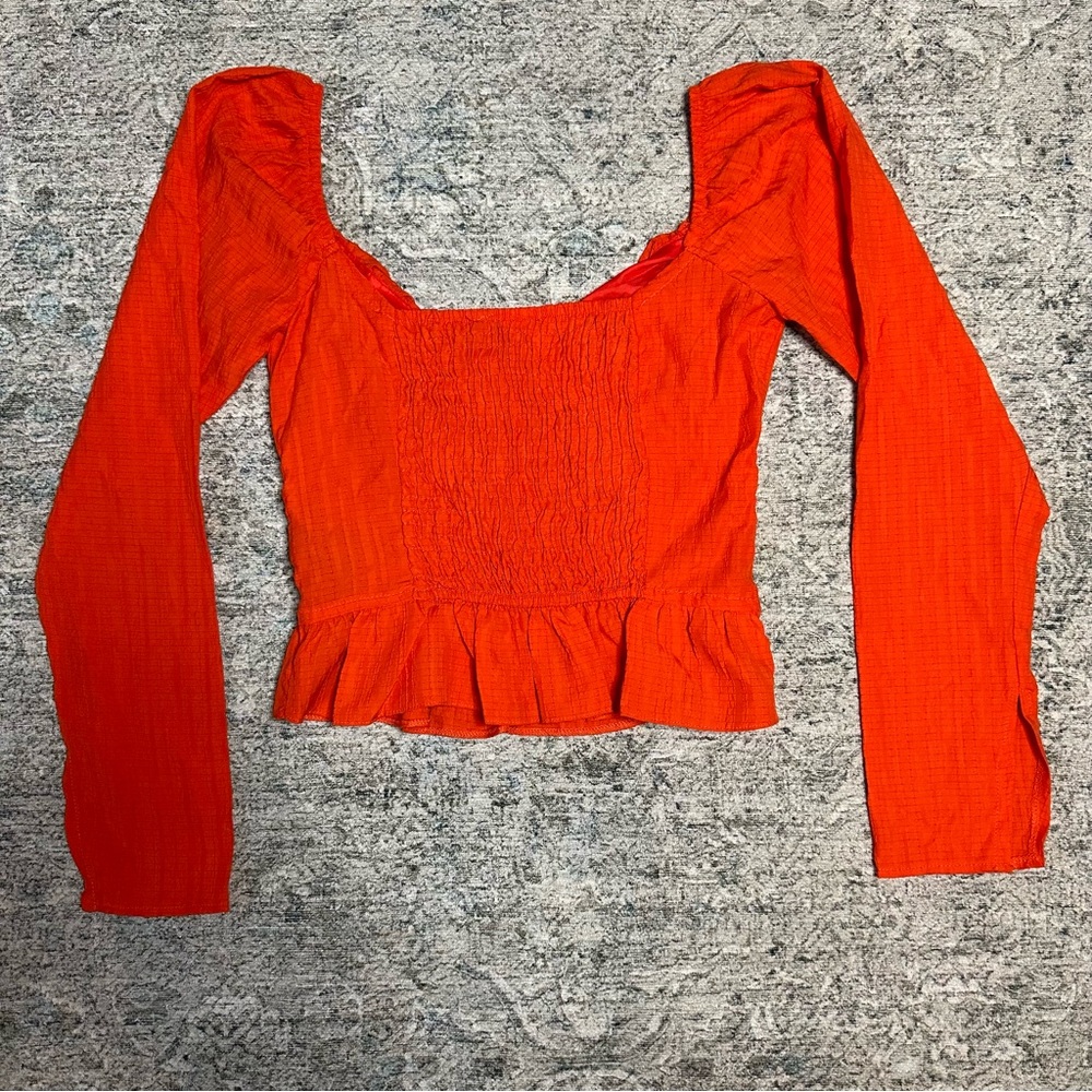 TOPSHOP Sweetheart Neck Textured Top Size 2 - Picture 5 of 6